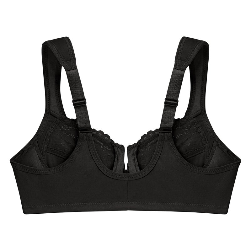 Glamorise Full Figure Plus Size Wonderwire Front-Closure Bra Underwire #1245 Black - Image 4